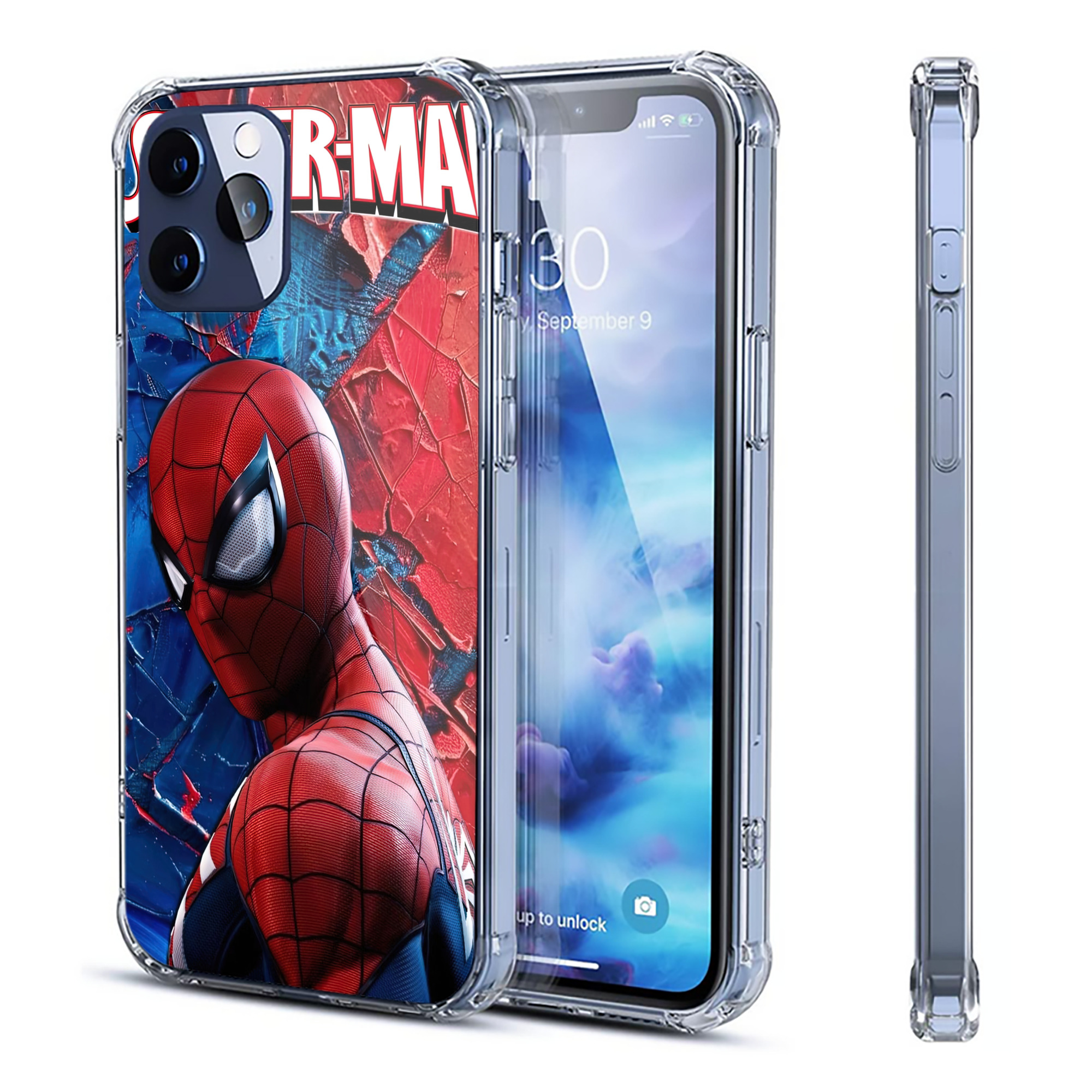 （画像用） Spider Man スパイダーマン 【iPhone 12シリーズ対応】透明スマホケース（クリアソフトケース）